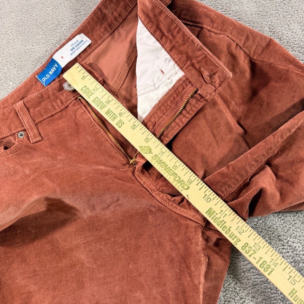 Old Navy OG Loose Pants Womens 8 Rust Brown High Rise Corduroy Saddle 804447-00 - Picture 5 of 11